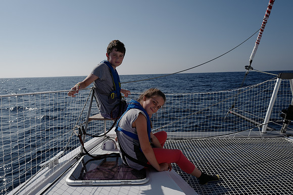At sea