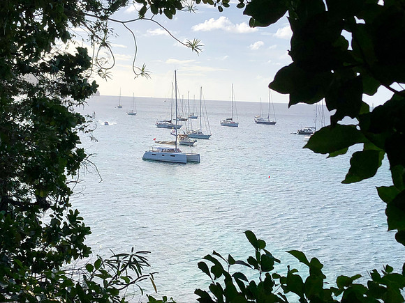 La Cigale at anchor in Bequia